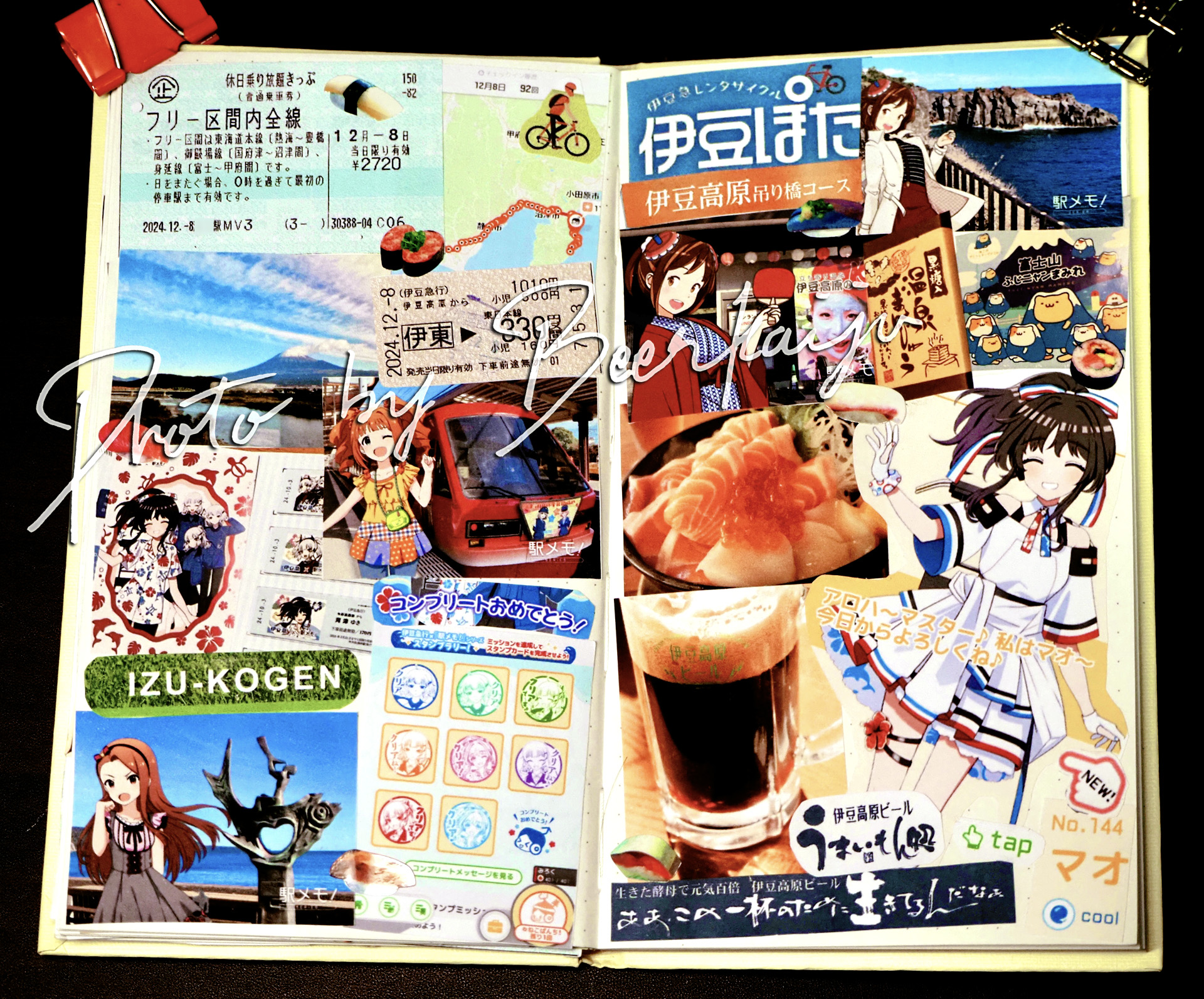 伊豆高原で自転車旅と海鮮丼を楽しむ様子